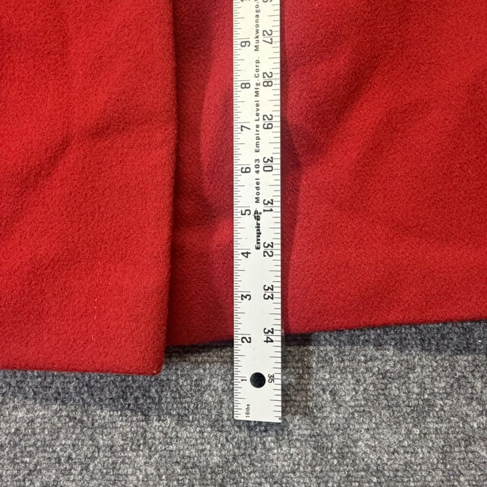 Vintage Herman Kay Red Wool Coat 14 Black Velvet Collar Double Breasted USA - Picture 7 of 8